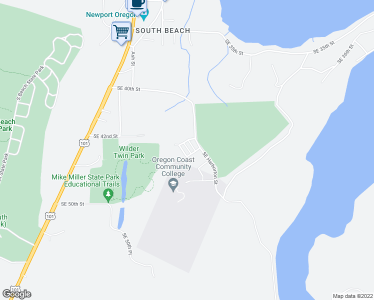 map of restaurants, bars, coffee shops, grocery stores, and more near 43 Southeast Fleming Street in Lincoln County