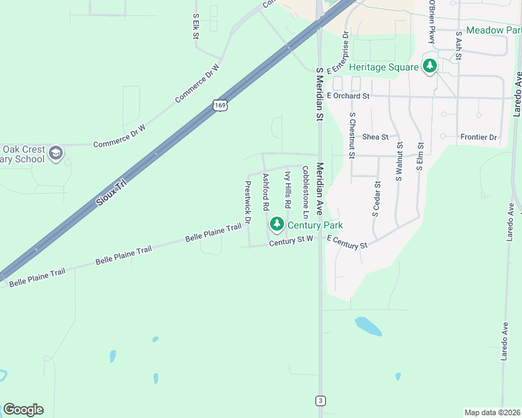 map of restaurants, bars, coffee shops, grocery stores, and more near 928 Ashford Road in Belle Plaine
