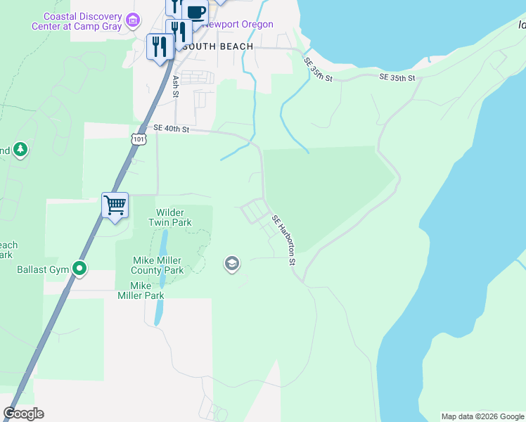 map of restaurants, bars, coffee shops, grocery stores, and more near 4370 Southeast Harborton Street in Lincoln County