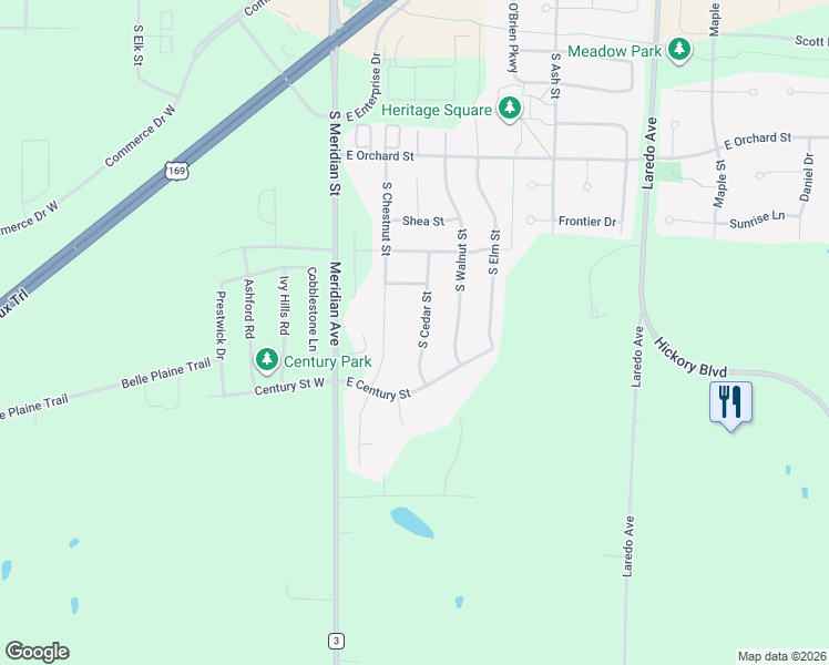map of restaurants, bars, coffee shops, grocery stores, and more near 940 South Cedar Street in Belle Plaine