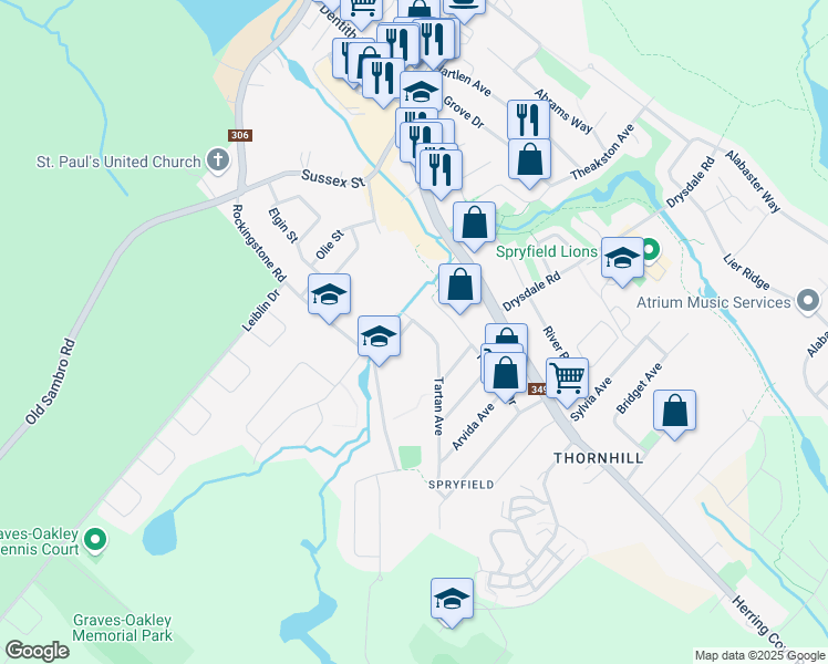 map of restaurants, bars, coffee shops, grocery stores, and more near 69 Ardwell Avenue in Halifax