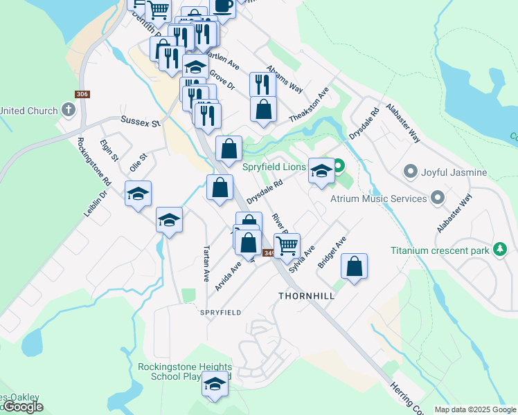 map of restaurants, bars, coffee shops, grocery stores, and more near 11 Drysdale Road in Halifax