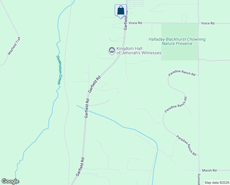 map of restaurants, bars, coffee shops, grocery stores, and more near Slocum Road in Kingsley