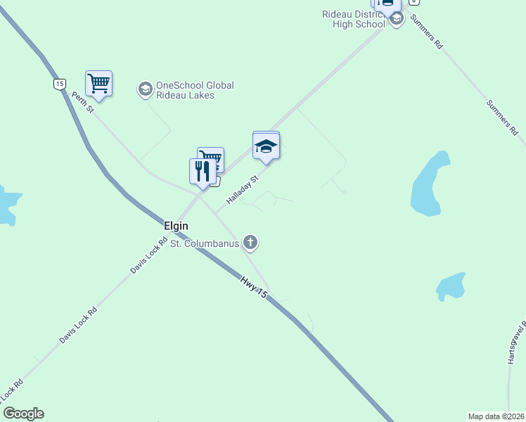 map of restaurants, bars, coffee shops, grocery stores, and more near 9 Patterson Boulevard in Elgin