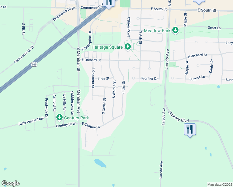 map of restaurants, bars, coffee shops, grocery stores, and more near 912 South Walnut Street in Belle Plaine