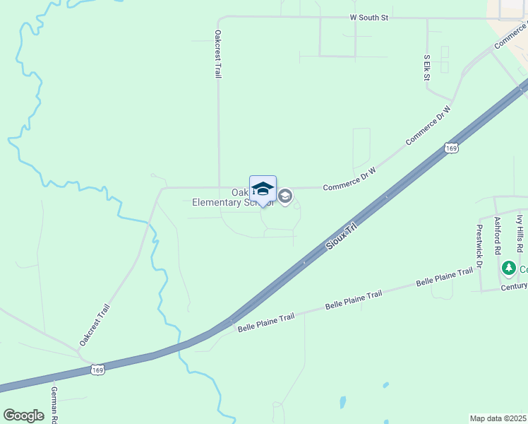 map of restaurants, bars, coffee shops, grocery stores, and more near 1101 Commerce Drive East in Belle Plaine