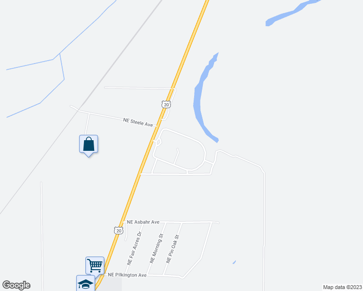 map of restaurants, bars, coffee shops, grocery stores, and more near 4455 U.S. 20 in Corvallis