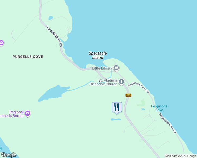 map of restaurants, bars, coffee shops, grocery stores, and more near 581 Purcells Cove Road in Halifax