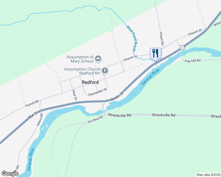 map of restaurants, bars, coffee shops, grocery stores, and more near 3 Champlain St in Redford