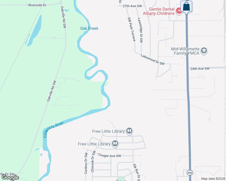 map of restaurants, bars, coffee shops, grocery stores, and more near 3871 Southwest Moose Run in Albany
