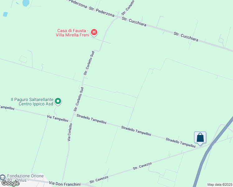 map of restaurants, bars, coffee shops, grocery stores, and more near 417 Strada Corletto Sud in Modena
