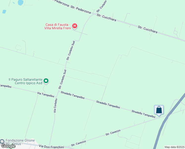 map of restaurants, bars, coffee shops, grocery stores, and more near 417 Strada Corletto Sud in Modena