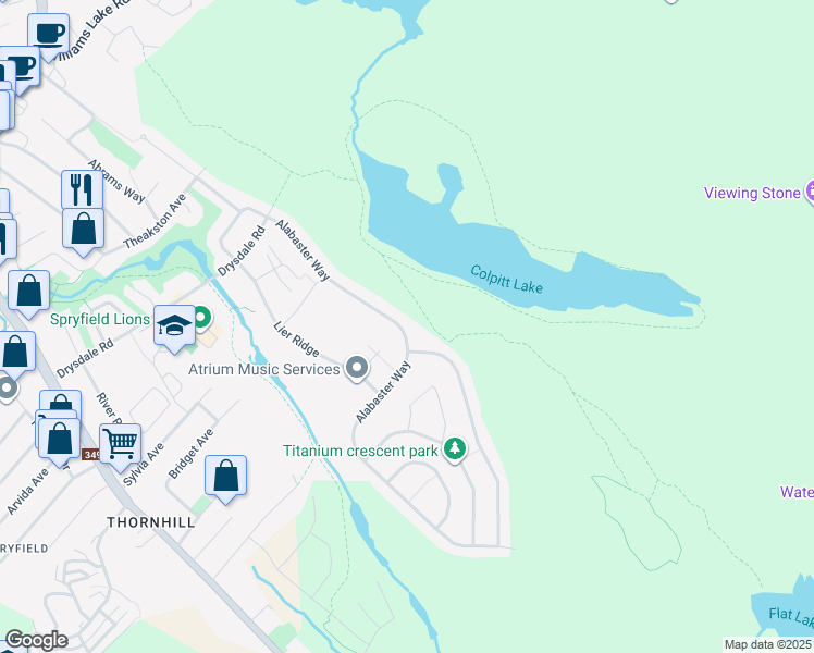 map of restaurants, bars, coffee shops, grocery stores, and more near 180 Alabaster Way in Halifax
