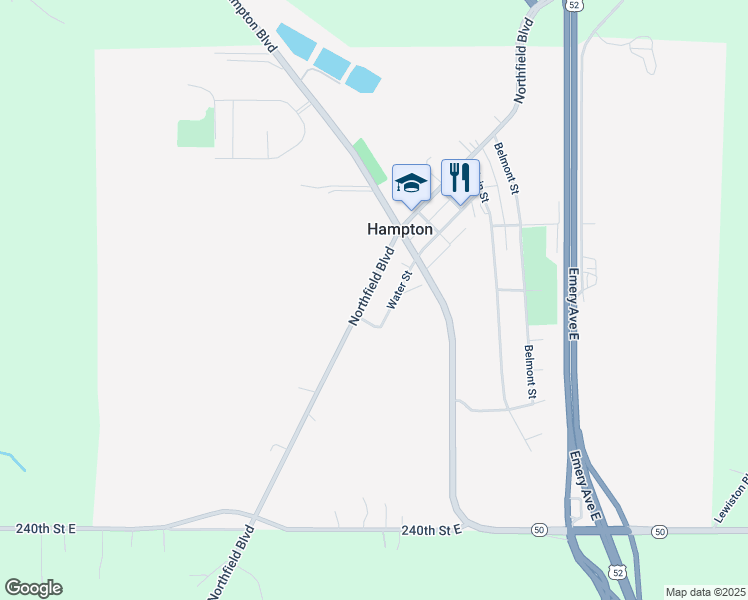 map of restaurants, bars, coffee shops, grocery stores, and more near 23520 Northfield Boulevard in Hampton