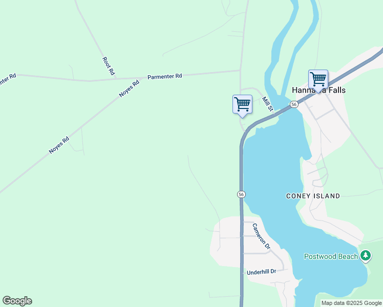map of restaurants, bars, coffee shops, grocery stores, and more near 99 Riggs Drive in Potsdam