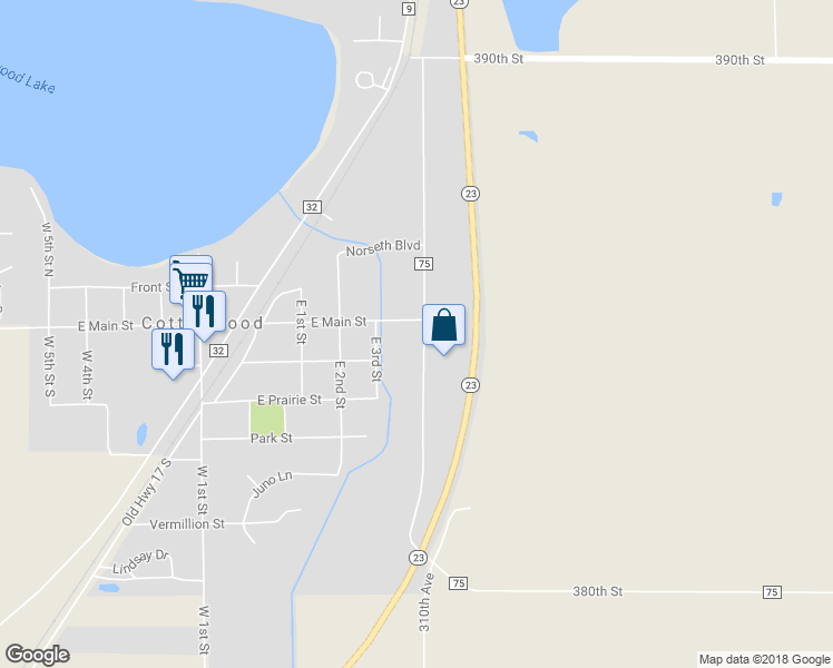 map of restaurants, bars, coffee shops, grocery stores, and more near 388 East Main Street in Cottonwood