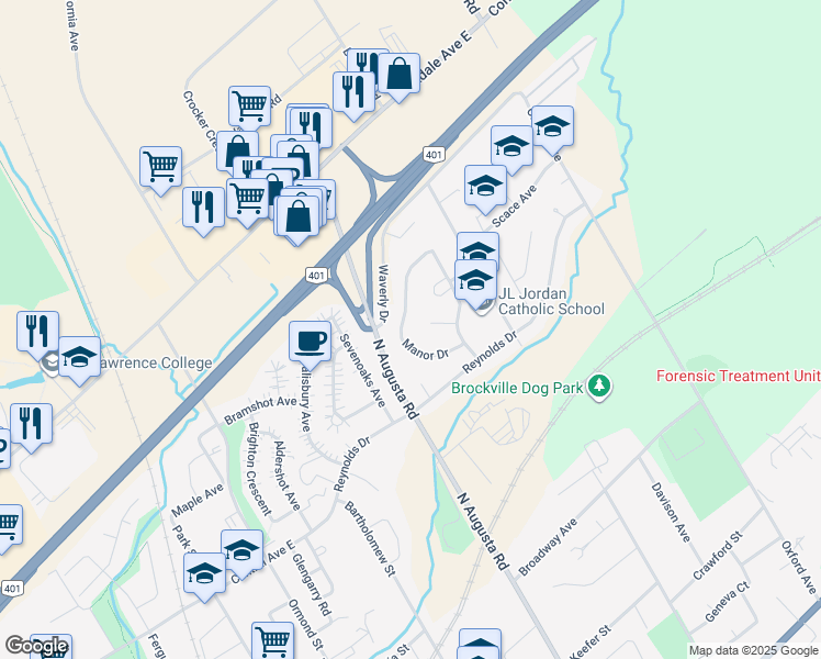 43 Manor Drive, Brockville ON Walk Score