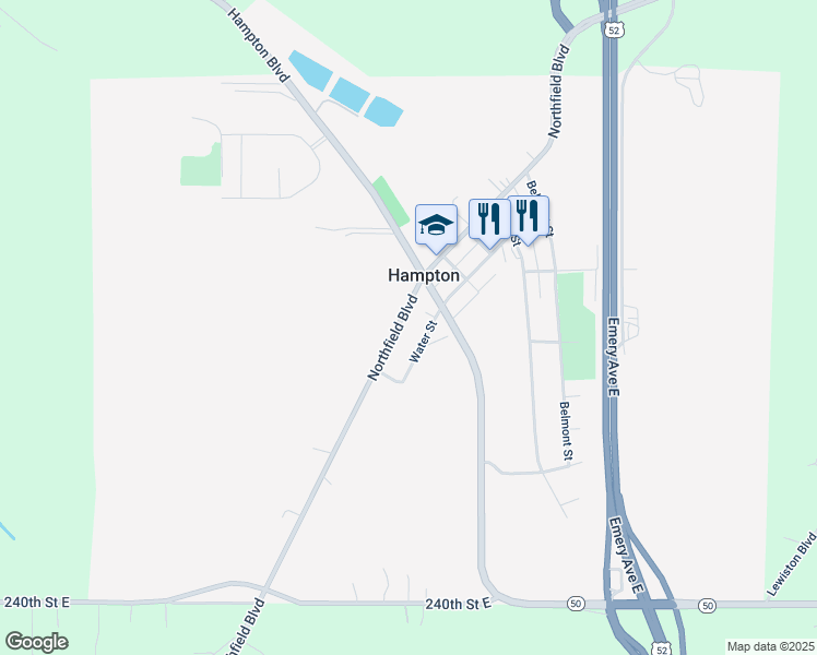 map of restaurants, bars, coffee shops, grocery stores, and more near 23520 Northfield Boulevard in Hampton