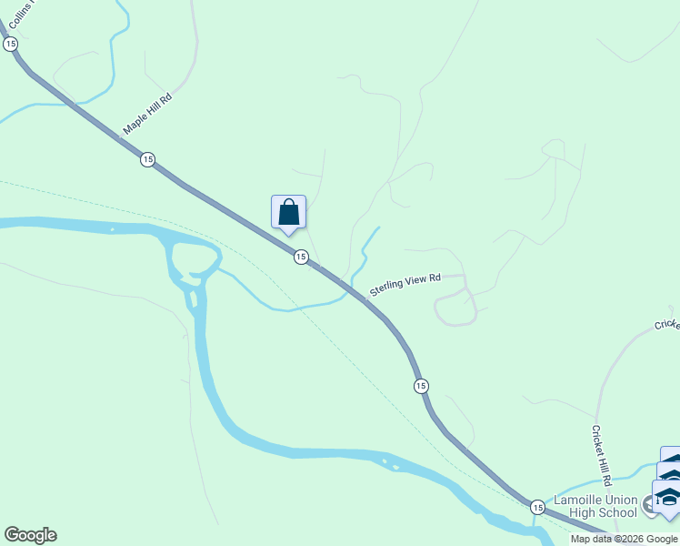 map of restaurants, bars, coffee shops, grocery stores, and more near 83 Melody Lane in Lamoille County