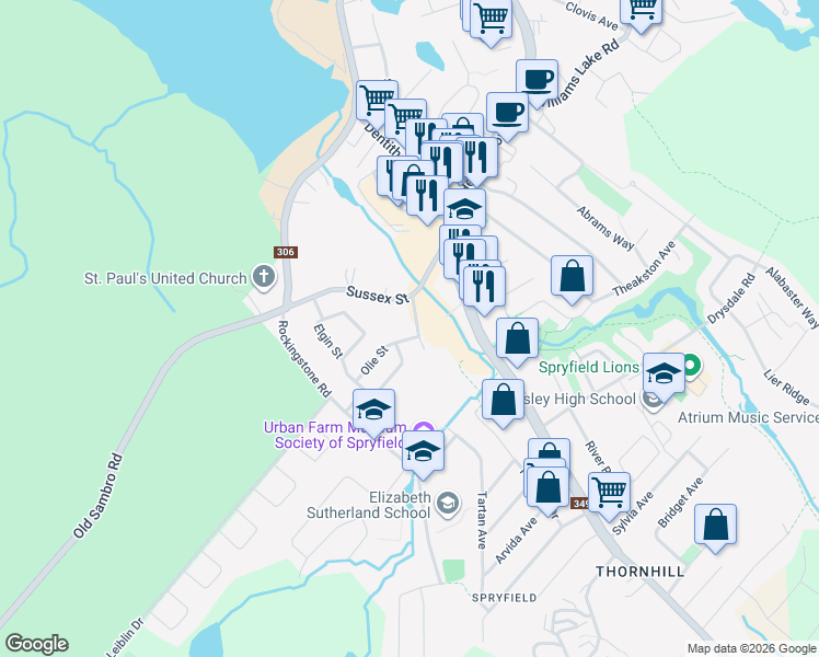 map of restaurants, bars, coffee shops, grocery stores, and more near 9 Kidston Road in Halifax