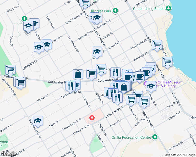 80 Coldwater Road West, Orillia ON Walk Score
