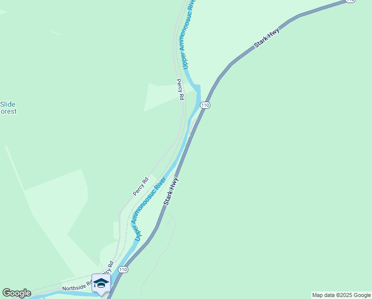 map of restaurants, bars, coffee shops, grocery stores, and more near New Hampshire 110 in Stark