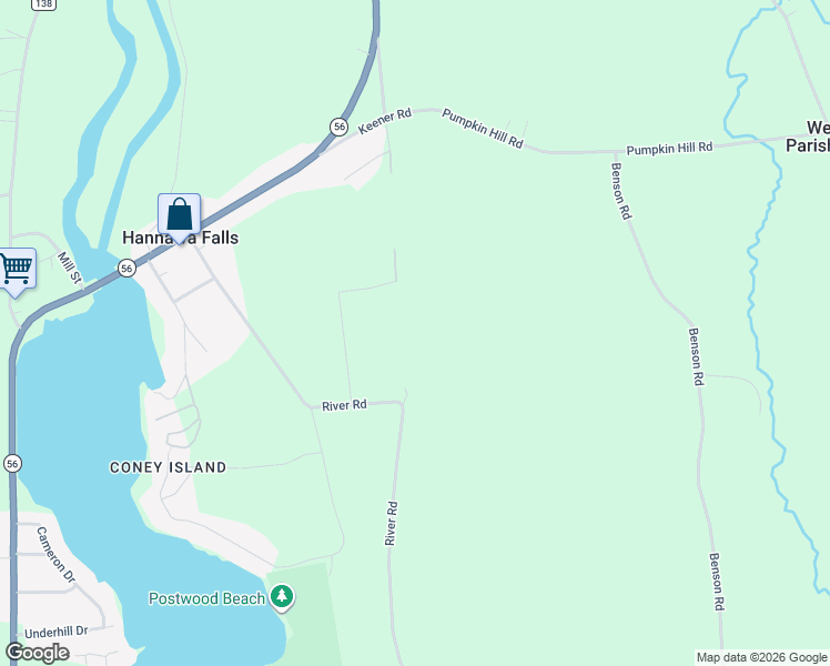 map of restaurants, bars, coffee shops, grocery stores, and more near 11 Whippoorwill Lane in Potsdam