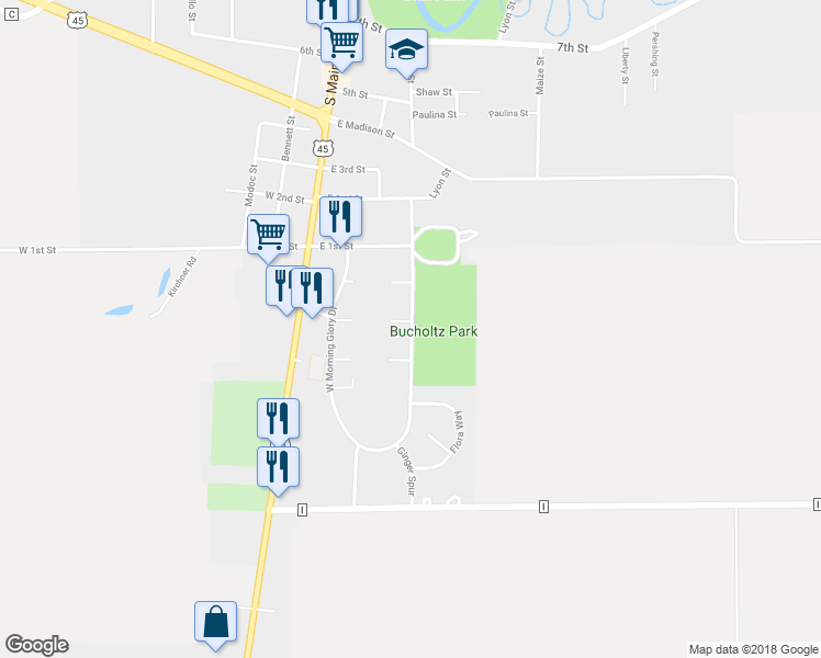 map of restaurants, bars, coffee shops, grocery stores, and more near 1 Pansy Circle in Clintonville
