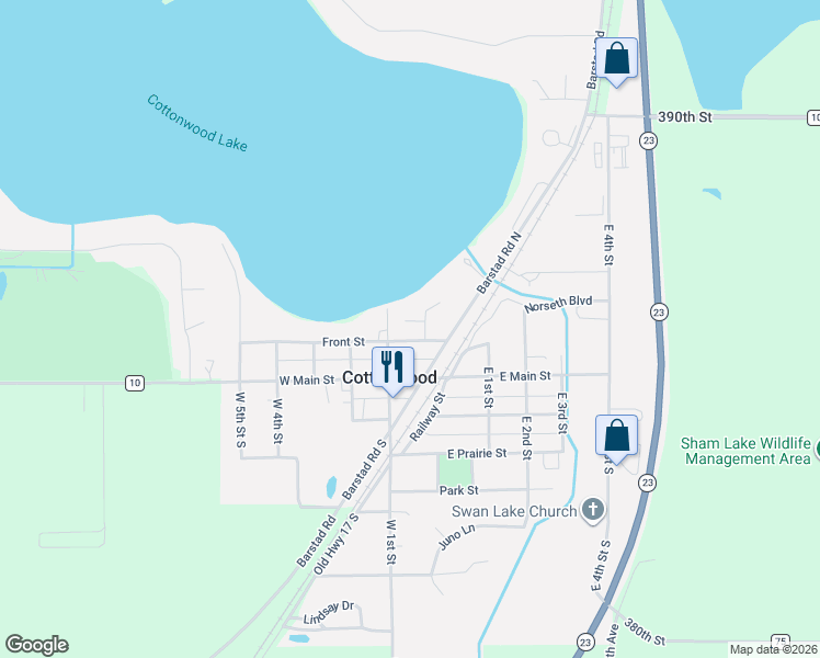 map of restaurants, bars, coffee shops, grocery stores, and more near 60 Front Street in Cottonwood