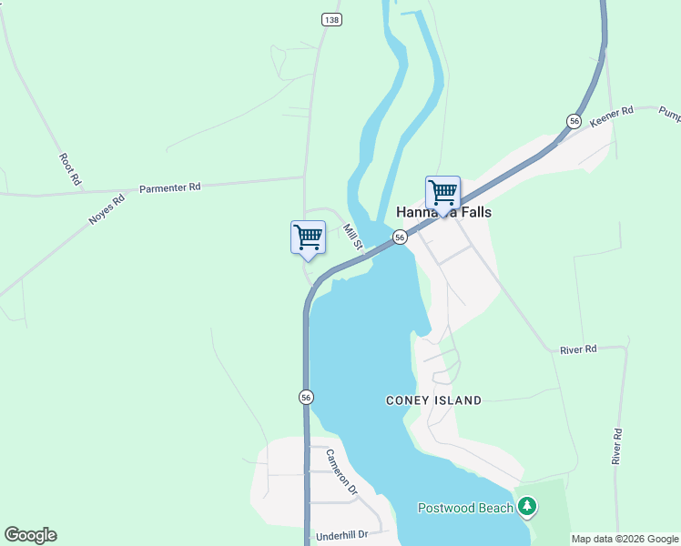 map of restaurants, bars, coffee shops, grocery stores, and more near 5804 New York 56 in Potsdam
