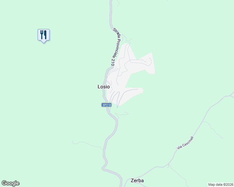 map of restaurants, bars, coffee shops, grocery stores, and more near 267 Villaggio Losio in Losio