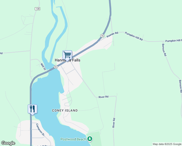 map of restaurants, bars, coffee shops, grocery stores, and more near in Hannawa Falls