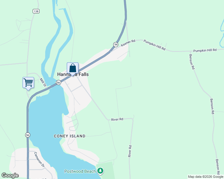 map of restaurants, bars, coffee shops, grocery stores, and more near 11 Whippoorwill Lane in Potsdam