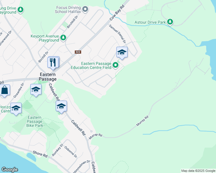 map of restaurants, bars, coffee shops, grocery stores, and more near 148 Vicky Crescent in Eastern Passage
