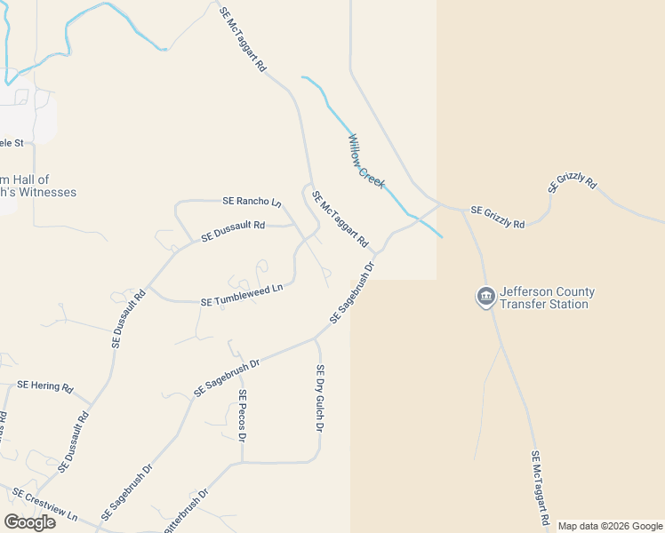 map of restaurants, bars, coffee shops, grocery stores, and more near 947 Southeast Rancho Lane in Madras