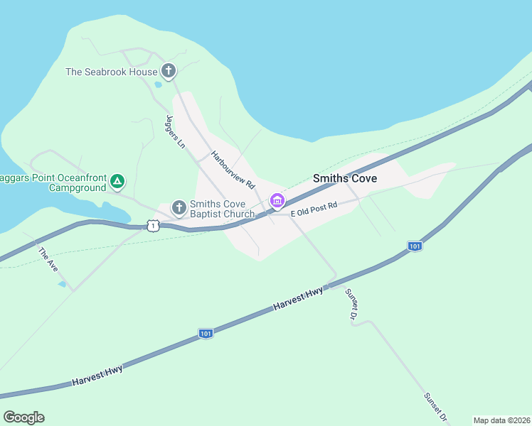 map of restaurants, bars, coffee shops, grocery stores, and more near 22 Harbourview Road in Smiths Cove