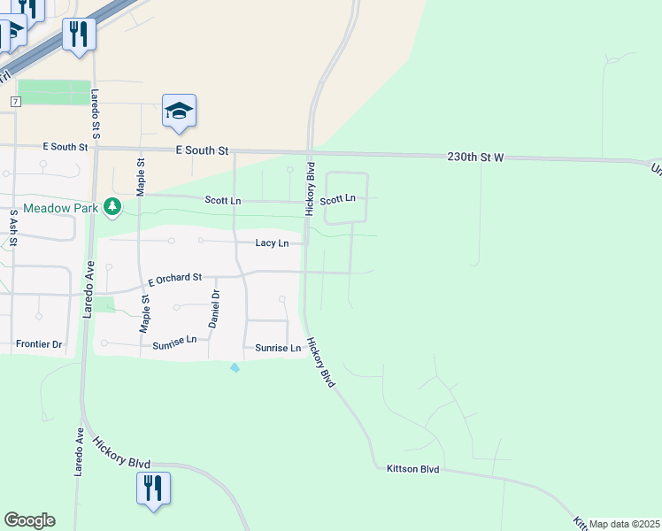 map of restaurants, bars, coffee shops, grocery stores, and more near 713 Green Acre Court in Belle Plaine