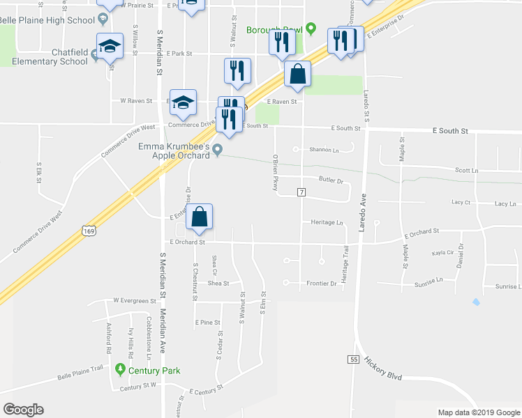 map of restaurants, bars, coffee shops, grocery stores, and more near 501 Haralson Drive in Belle Plaine