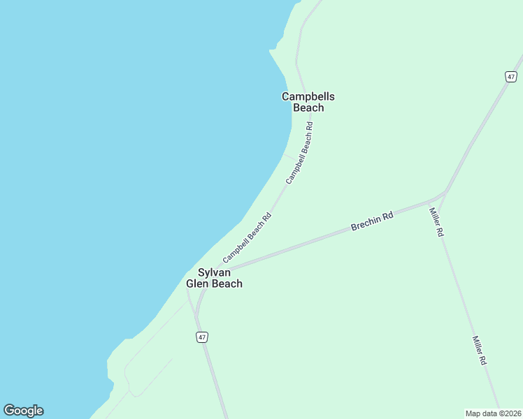 map of restaurants, bars, coffee shops, grocery stores, and more near Campbell Beach Road in Brechin