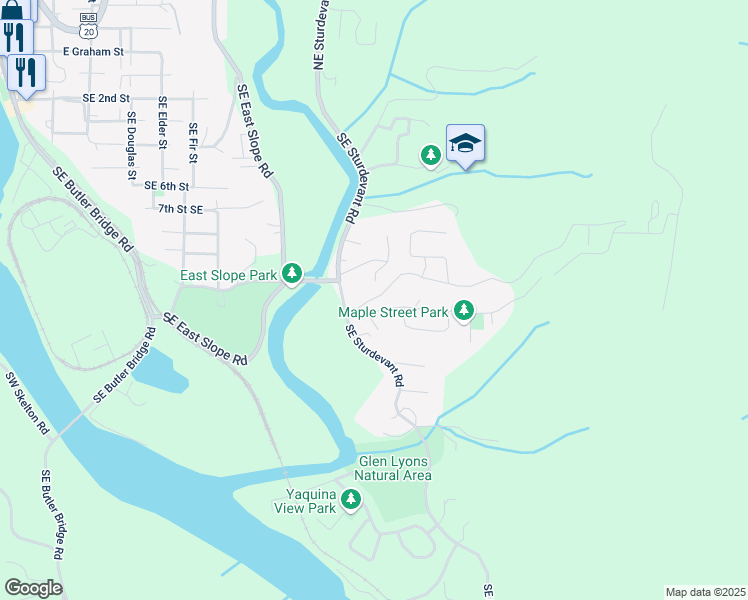 map of restaurants, bars, coffee shops, grocery stores, and more near 1518 SE Ammon Rd in Toledo