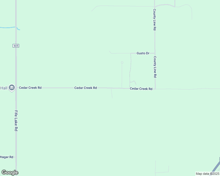 map of restaurants, bars, coffee shops, grocery stores, and more near 11800 Cedar Creek Road in Fife Lake