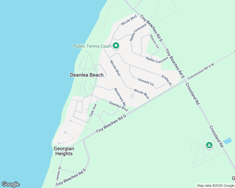 map of restaurants, bars, coffee shops, grocery stores, and more near 23 Rosemary Road in Simcoe County