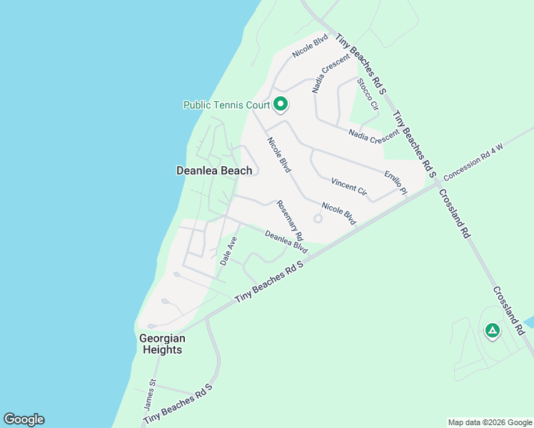 map of restaurants, bars, coffee shops, grocery stores, and more near 23 Rosemary Road in Simcoe County