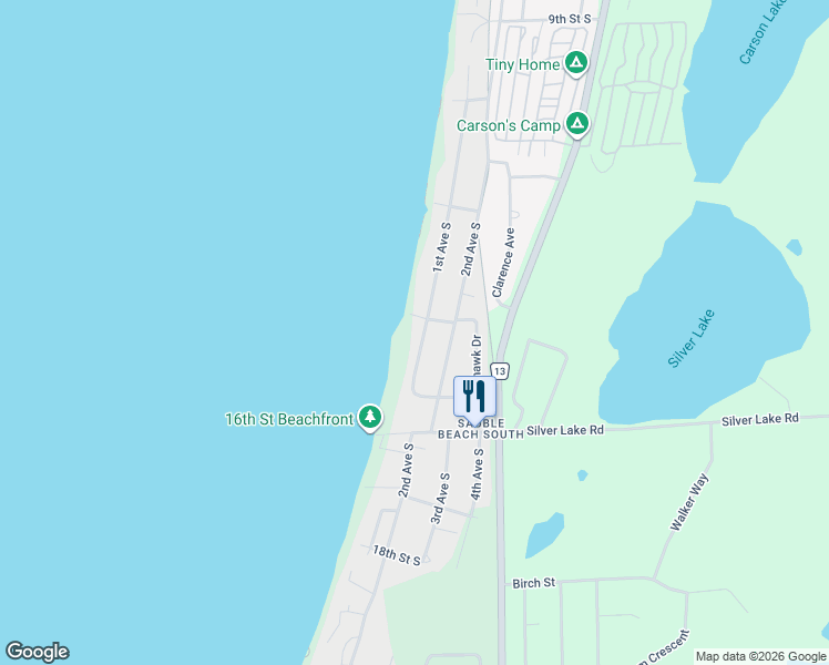 map of restaurants, bars, coffee shops, grocery stores, and more near 19 5th Avenue South in Sauble Beach