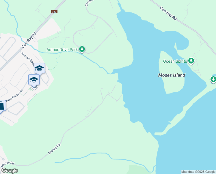 map of restaurants, bars, coffee shops, grocery stores, and more near 70 Hurricane Lane in Eastern Passage