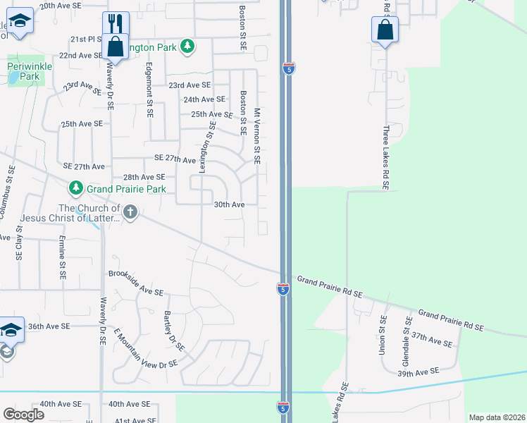 map of restaurants, bars, coffee shops, grocery stores, and more near 3153 30th Court in Albany