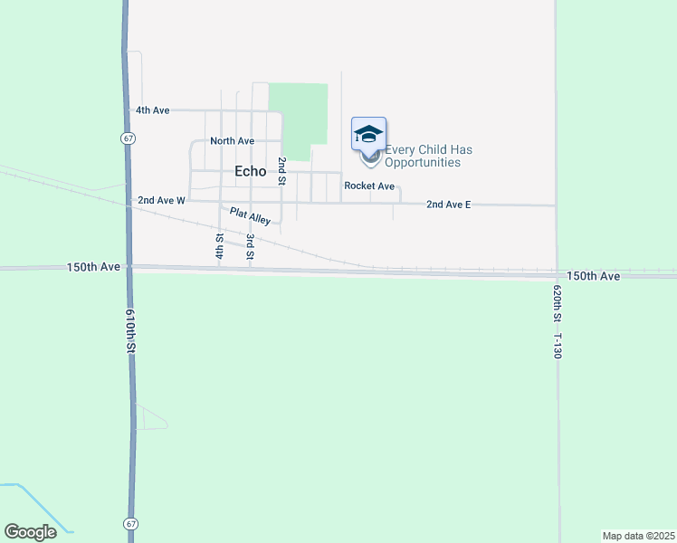 map of restaurants, bars, coffee shops, grocery stores, and more near 150th Avenue in Echo