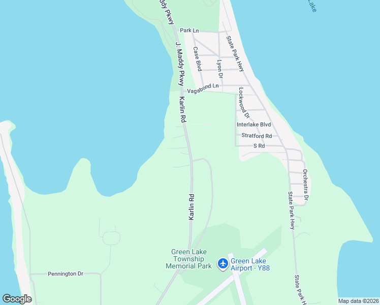 map of restaurants, bars, coffee shops, grocery stores, and more near 5073 County Road 137 in Interlochen