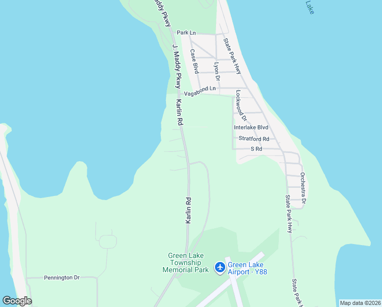 map of restaurants, bars, coffee shops, grocery stores, and more near 5067-5073 County Road 137 in Interlochen