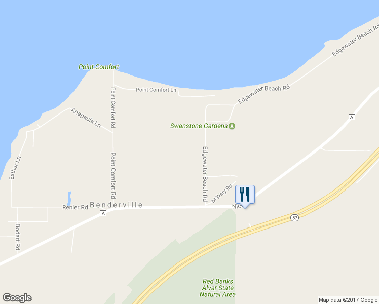 map of restaurants, bars, coffee shops, grocery stores, and more near 4601 Edgewater Beach Road in Green Bay